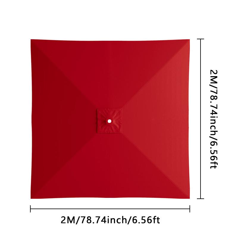 Ткань для патио-зонтика с 4 ребрами без подставки 2x2 м, навес-чехол для замены зонтика-парасоли, уличный, для рынка, сада, кафе, солнцезащитный
