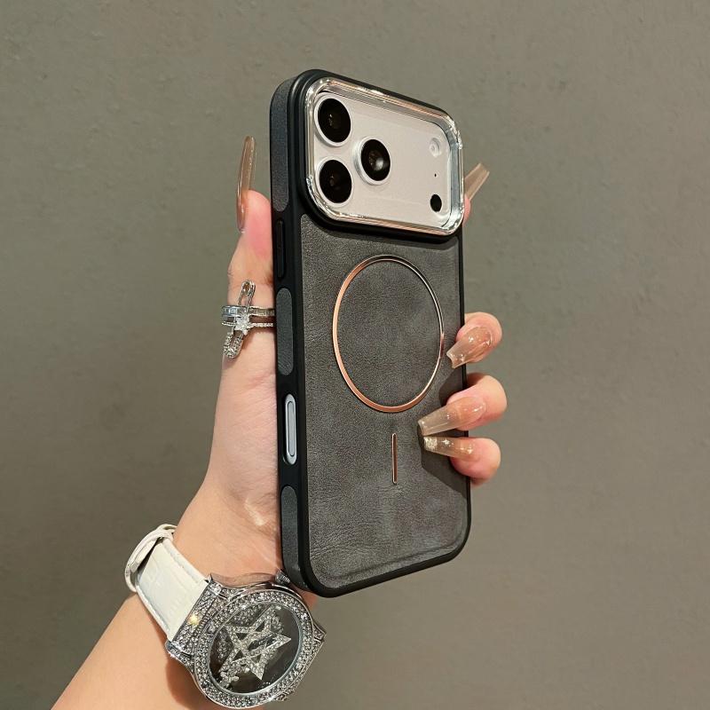 Деловой кожаный чехол-защита Defender For Magsafe для iPhone 17 16 15 14 13 12 Pro Max, с поддержкой беспроводной зарядки, магнитный, прочный бампер