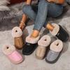 Women's Platform Boots Winter Fur Chunky Shoes Ankle Warm Plush House Fluffy Footwear Plush Lined Slip On EVA Sole Slippers New