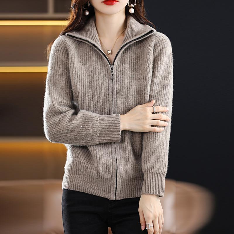 Женский кашемировый кардиган Qinghe кашемир 30% кашемир 70% шерсть осенне-зимний кашемировый утолщенный кардиган мягкий и теплый