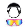 Pet Safety Helmet and Goggles Set with Breathable Lining Impacts Resistant Frame Travel Gear for Large Breeds Riding