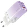 USAMS Land. Network. 2Xusb-C+1Xusb 65W(OnlyHead) Gan Pd3.0 +Qc3.0 Fast Charging Purple/Gradient Purple Sandru Series Cc180Tc03 (Us-Cc180)