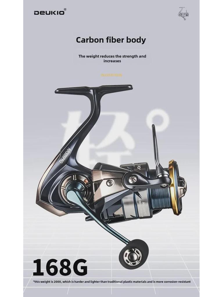 Dequ Сверхлегкая катушка для рыбалки с защитой от морской воды из углеродного волокна без зазоров