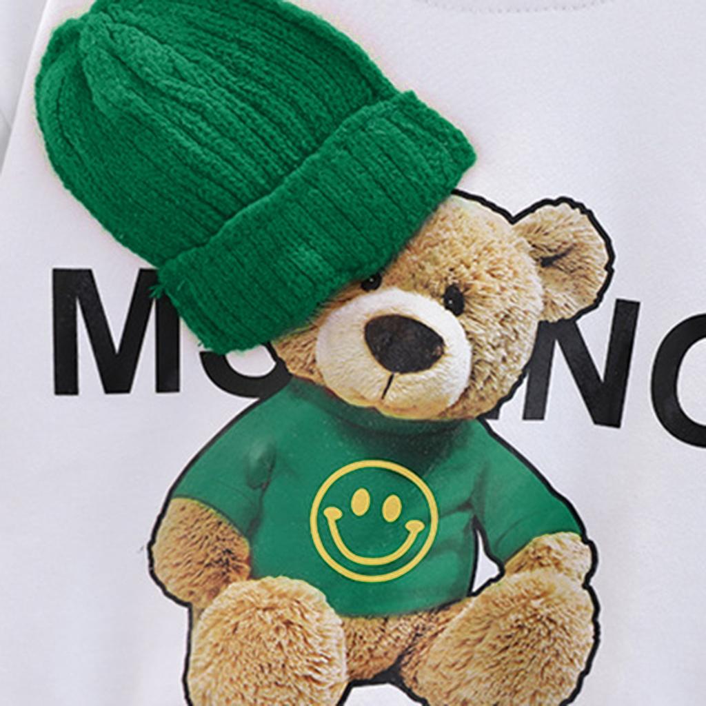 Комплект для мальчиков, младенцев и детей младшего возраста, утолщенная толстовка с капюшоном, комплект с длинными рукавами, комплект из двух предметов