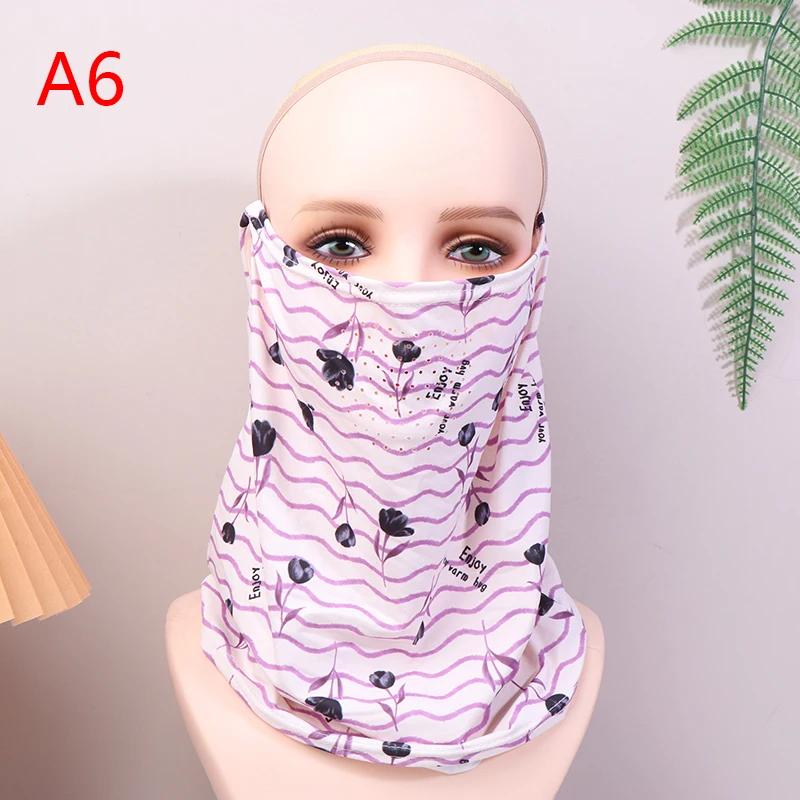 Ледяной шелк Рыбалка Велоспорт Бандана Женщины Лицо Покрытие Полумаска Подвесной ушной шейный хэнд-бомбовый шарф Спорт Бег Пеший туризм Охота