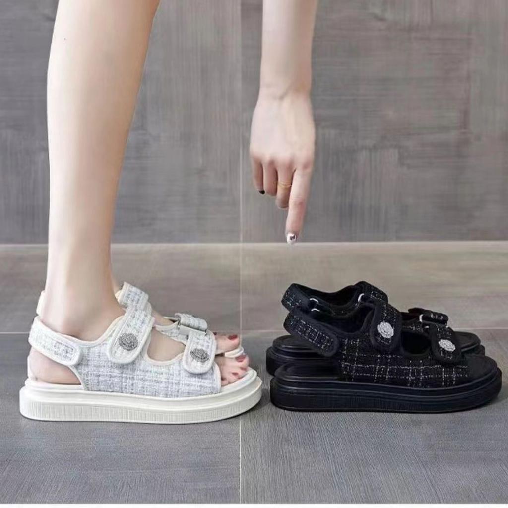 Сандалии женские Xiaoxiangfeng 2024 года, новые летние сандалии на платформе, кроссовки на липучках, для спорта и отдыха, пляжные римские сандалии