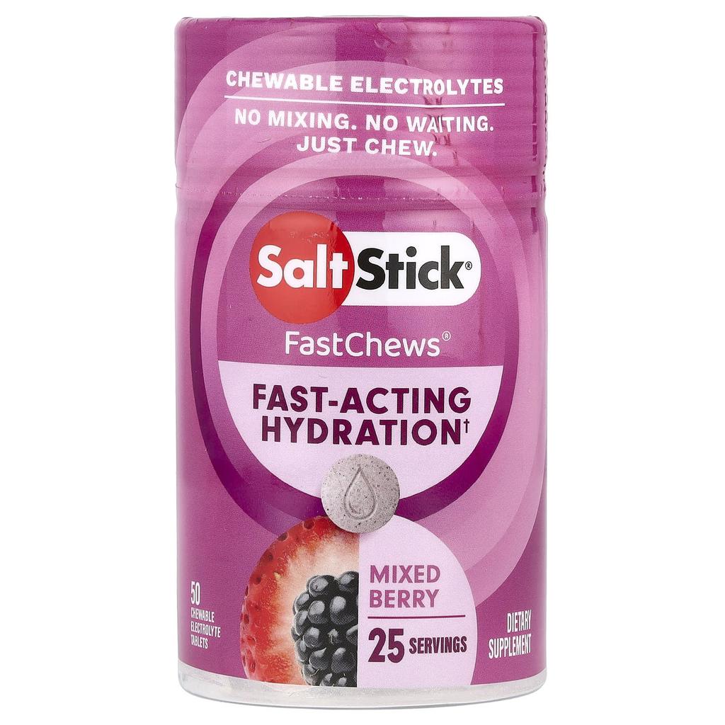 SaltStick Fast Chew®, Chewable Electrolyte, Mixed Berry, 50 Chewable Tablets