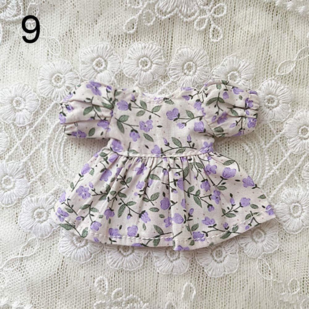 Для кукол 1/11OB11 Кукольная юбка Одежда Ручная работа Платья с принтом Наряды с коротким рукавом Кукольный топ