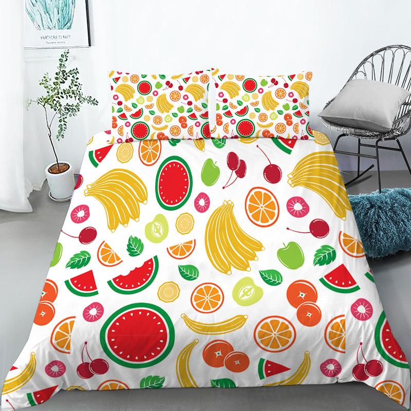 Cute Chic Fruit Bedding Collection For Kids Girls Boys Room Decor Tropical Pineapple Cherry Pomegranate Print Duvet Cover Pillowcases