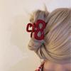 Красные заколки-крабы для волос для женщин во французском стиле, большие геометрические заколки-акулы, женские аксессуары для волос, заколки для волос