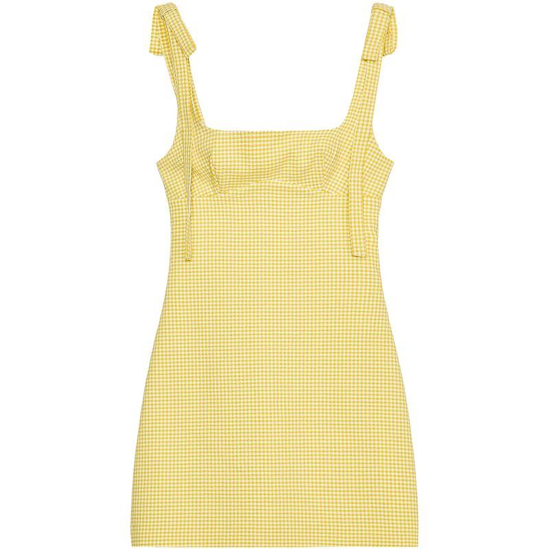 Zaprha 2025 New Arrival French Style Fitted Waist Bowknot Decorative Small Plaid Dress Short Small 2180305