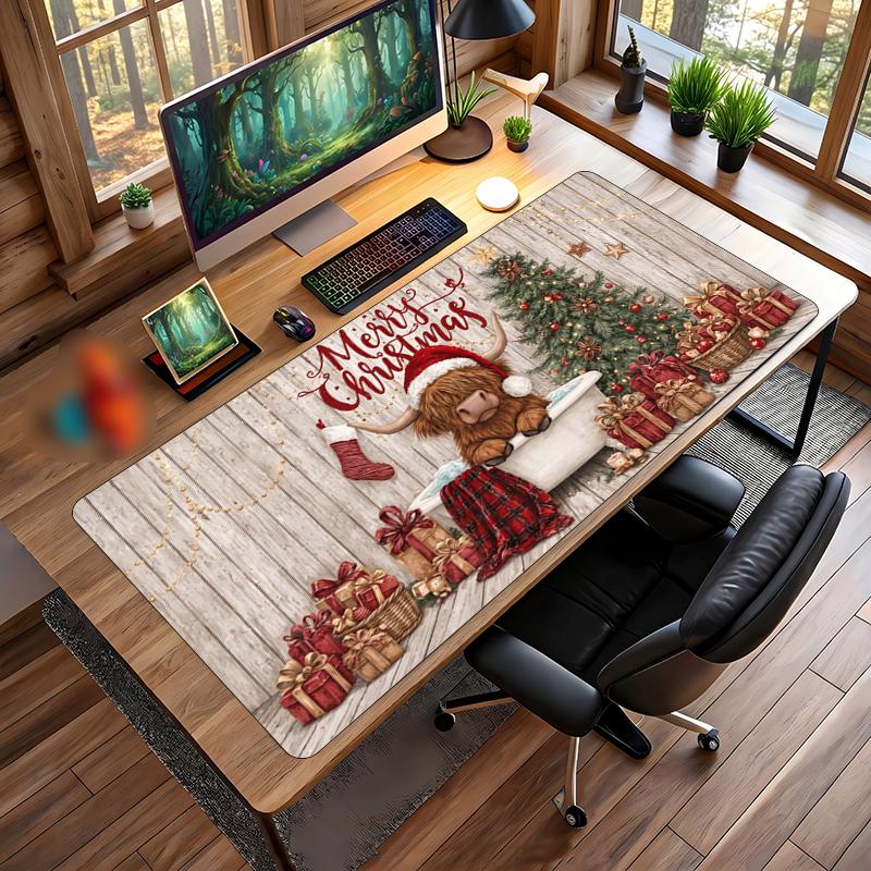 Christmas Printed Mouse Pad Non Slip Desk Mat For Office Gaming Home Use Holiday Gift