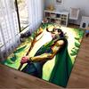 Green and Gold Fantasy Character Rug Non-slip rug suitable for living room and bedroom sofas.