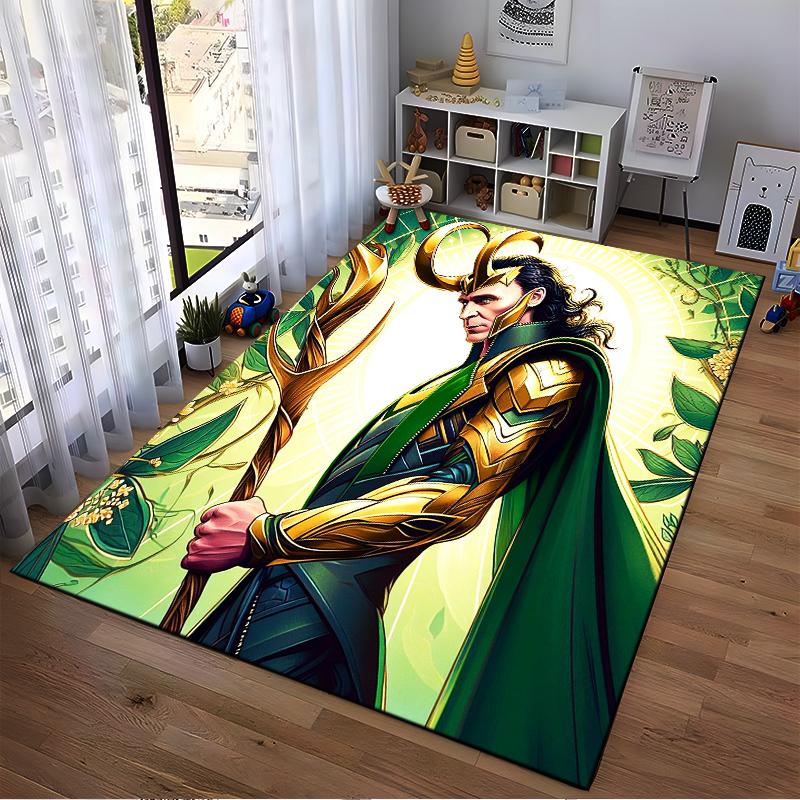 Green and Gold Fantasy Character Rug Non-slip rug suitable for living room and bedroom sofas.