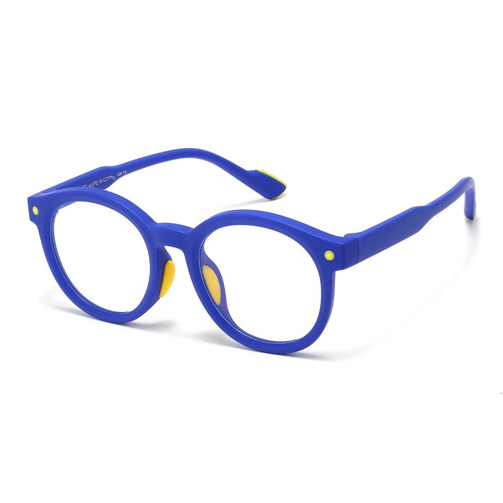 2026 Trendy Round Frame Professional  Anti-Blue Light Glasses Ultra-Light Silicone Children's Frame Children's Headgear