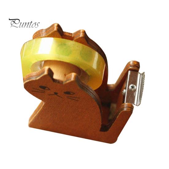 Настольный диспенсер для клейкой ленты, деревянный диспенсер в форме кошки для упаковки подарков, держатель рулона клейкой ленты для офиса, дома, школы