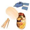 Набор для начинающих Magewappa Bento Box, полный набор из дерева в форме фасоли, одноуровневый ланч-бокс из натурального дерева Magewappa Bento Lunch Box, стильный, милый, для мужчин и женщин