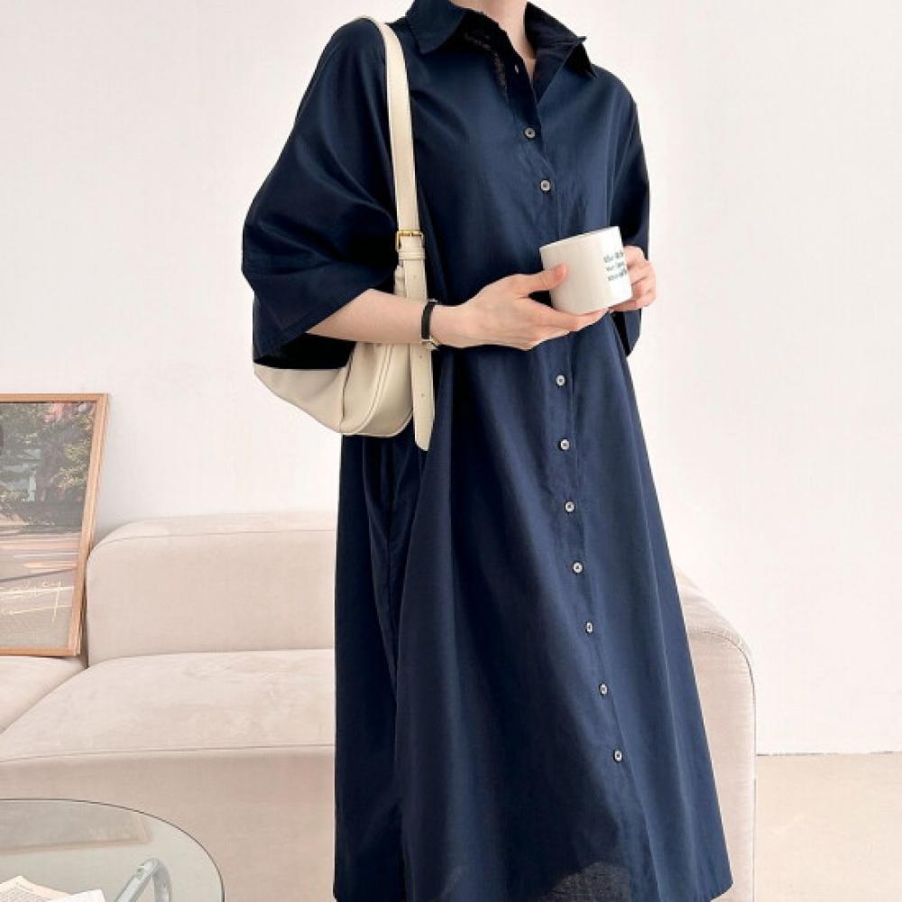 New Arrivals Open Run Toiny Long Dress Shirt Cover Loose Fit Oversized