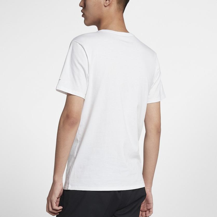 Nike Сплошная цветная хлопковая футболка с логотипом и круглым вырезом, мужские топы, белый AQ5189-100