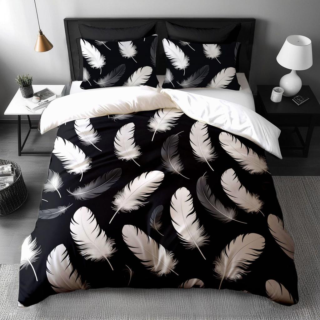 Peacock Feather 3D Digital Printing Three-Piece Set, Bedding Quilt Cover, Direct Sales