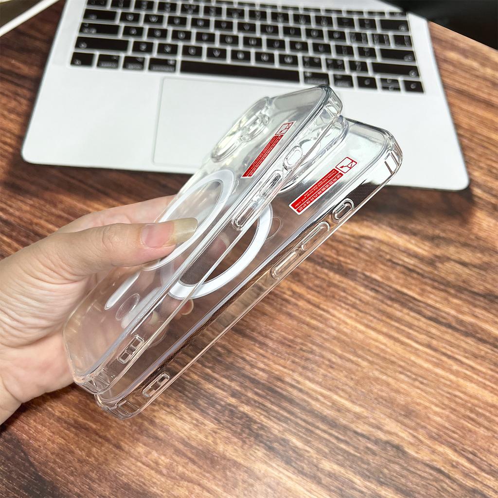 Прозрачный акриловый магнитный чехол для iPhone Air 17 16 Pro Max 15 14 Plus 13 12 11 Magsafe Прозрачная защитная крышка для камеры