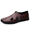 Mens Casual Luxury Sandals Men Genuine Leather Classic Boat Shoes Loafers Shoes Hollow Out Breathable Summer Slides Top Quality