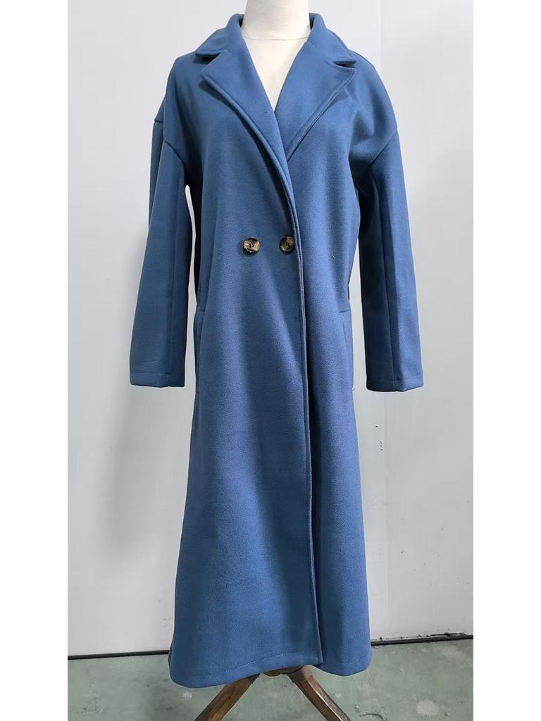 Зимнее многоцветное шерстяное пальто 2025 года Женская куртка - Европа и Америка