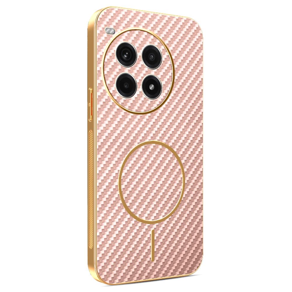 For OnePlus Ace 3 Pro 5G Phone Case Carbon Fiber Textured Electroplated TPU Back Cover