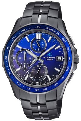 Casio Oceanus Manta Солнечные Сапфировое Стекло Черные Часы, Bluetooth, Радиоуправляемые Часы, Безель, OCW-S7000B-2AJF, Мужские,