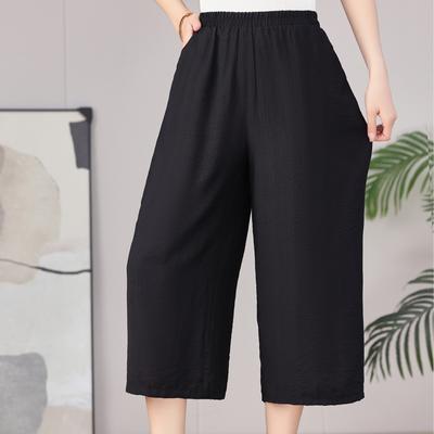 Большие размеры, широкие брюки, женские летние повседневные брюки с высокой талией, большие размеры