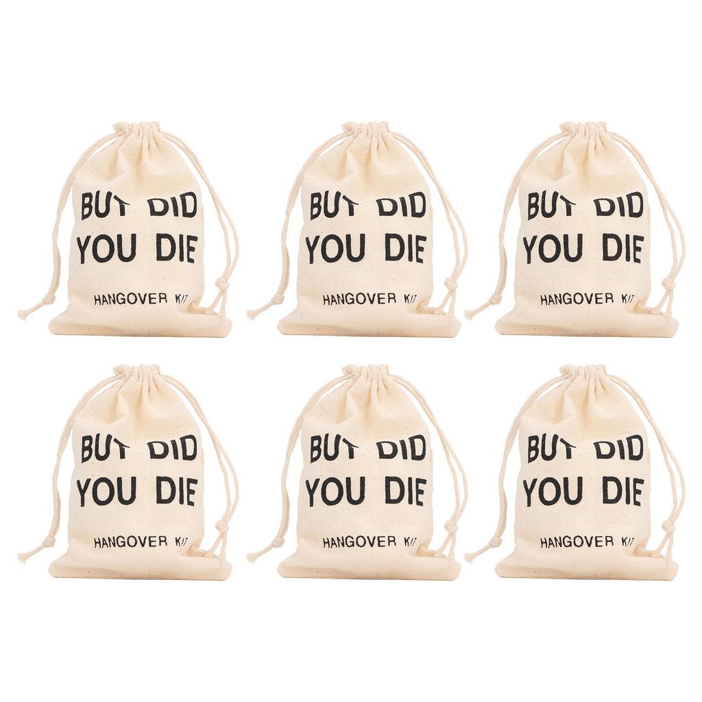 6pcs Bachelor Party Gift Bags with Drawstring Linen Party Favors Bachelor Bridal Shower Pouches for