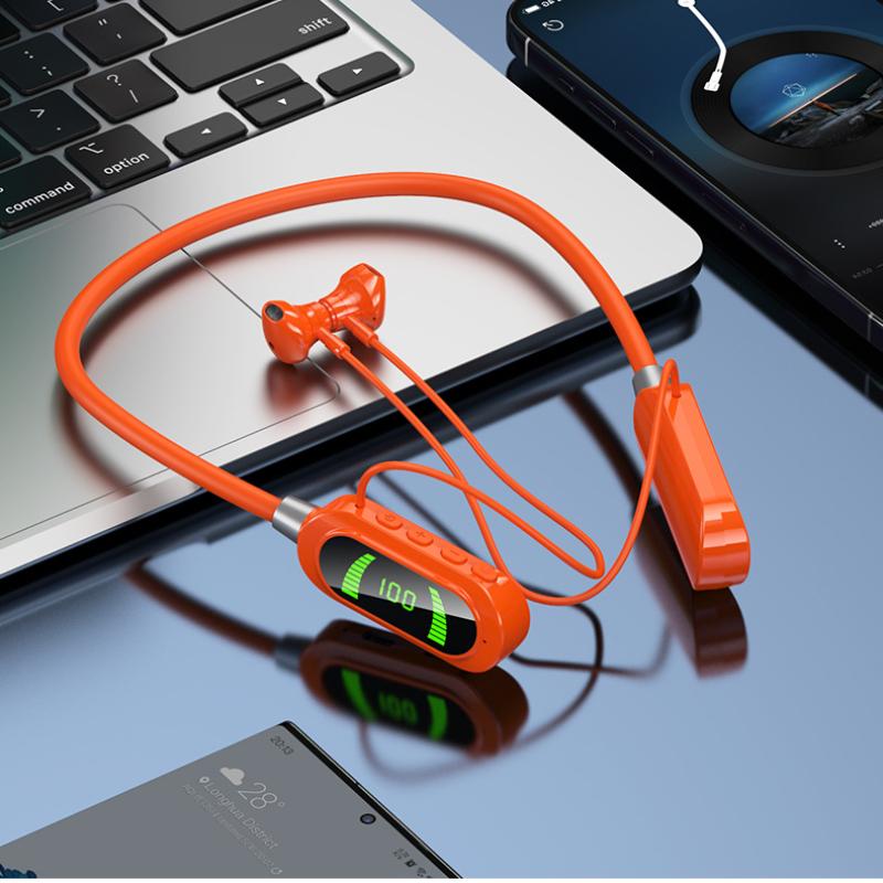 Беспроводная Bluetooth-гарнитура с цифровым дисплеем, долгий режим ожидания, подвесная шейная гарнитура с функцией возврата уха K Song Live