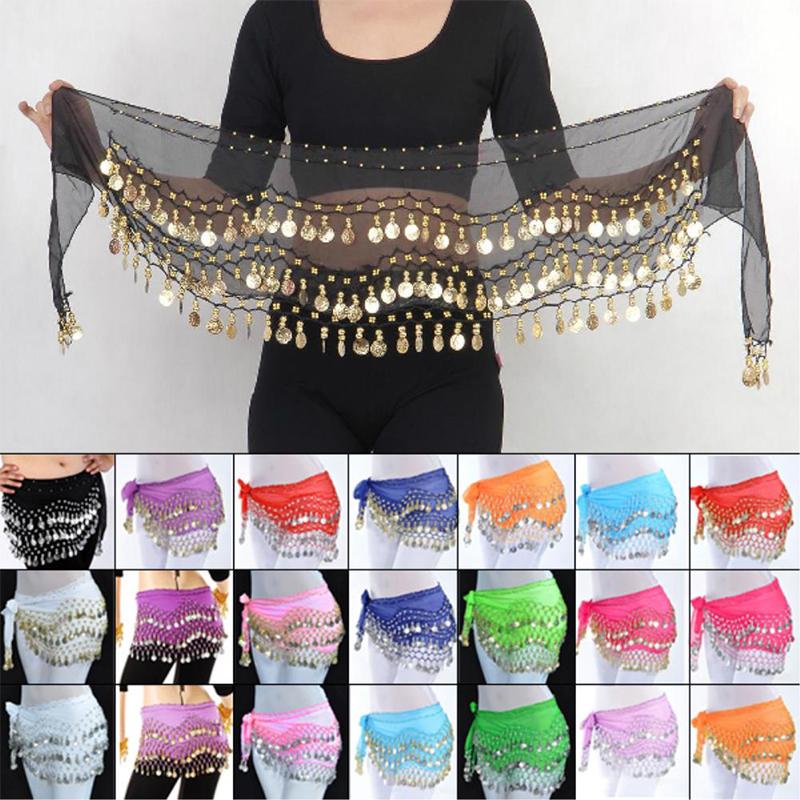 Women's 3 Rows Waist Chain Belt Hip Scarf Belly Dancing Clothing Accessories Belt Skirt Fashion