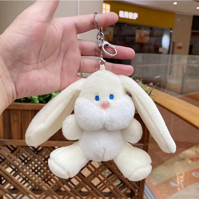 Cute Plush Bunny Keychain Soft Short Fur Stuffed Doll For Kids And Collectors