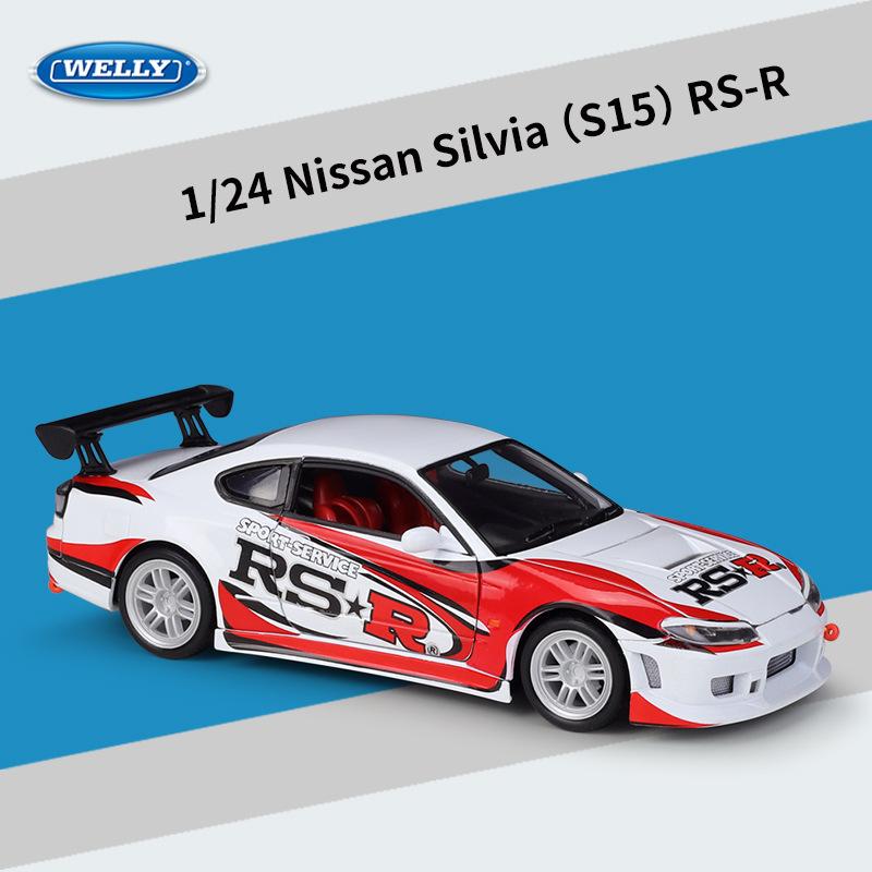 Welly Nissan Silvia в масштабе 1/24.(С15) RS-R модель автомобиля из сплава, литье под давлением, металлические игрушечные автомобили, модель автомобиля, коллекция высокой имитации, детские подарки