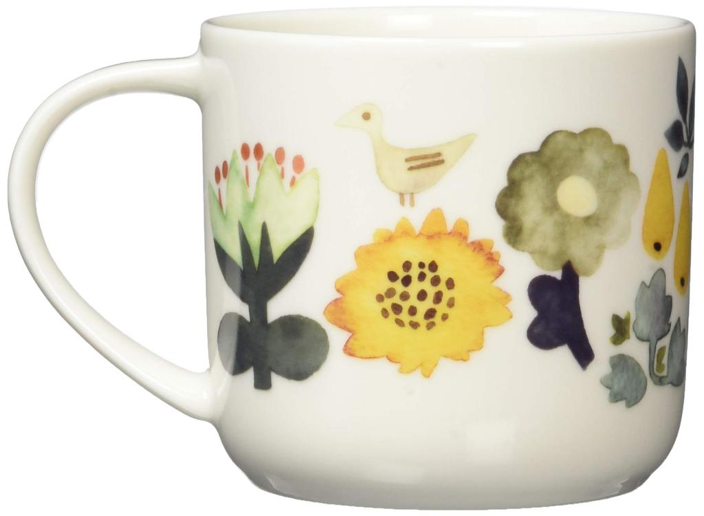 Yamaka Shoten МУМИНЫ (Муми) [Гербарий] Кружка, Рисунок Муми-троллей, Прибл.. 350 мл, Белый, Товары Муми-тролли, Скандинавский стиль, Подарок на День матери, Посуда,