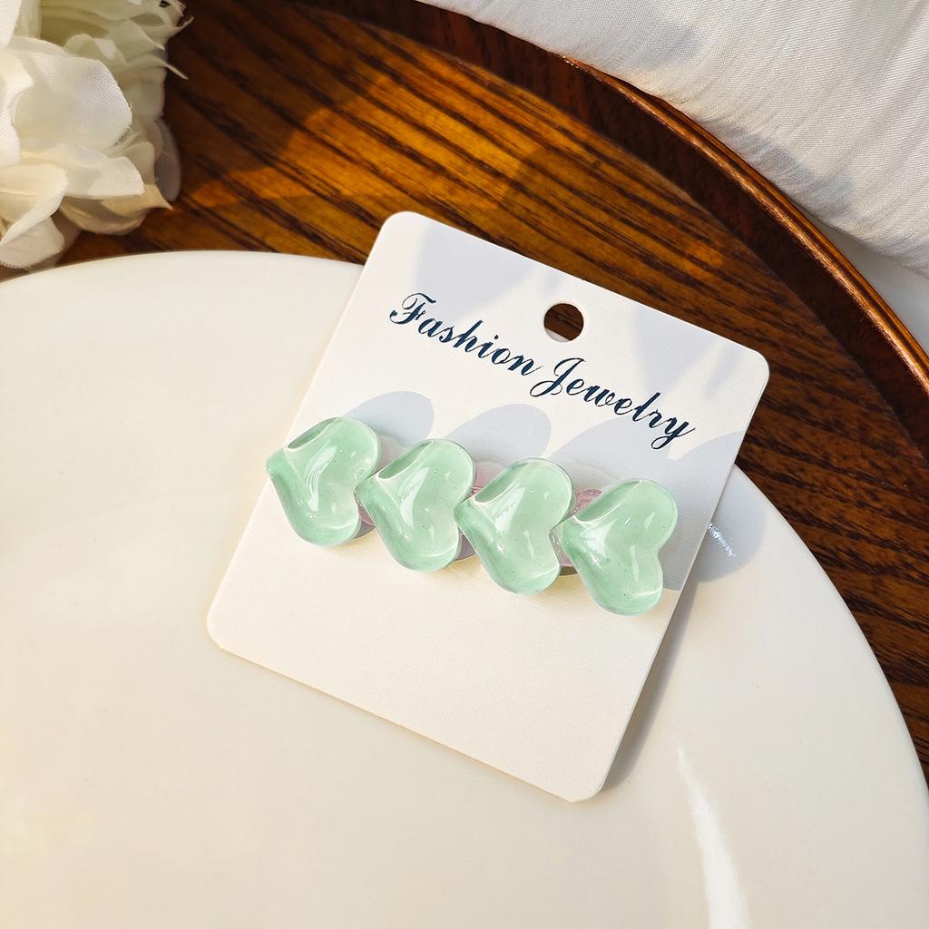 Dongdaemun Simple Color Ice Glitter Love Hairpin, Sweet Dopamine Children'S Bangs Duck Bill Clip