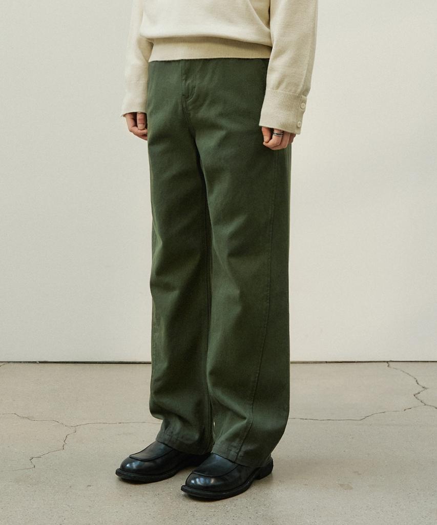 MINAV Twist Cotton Pants [Green]