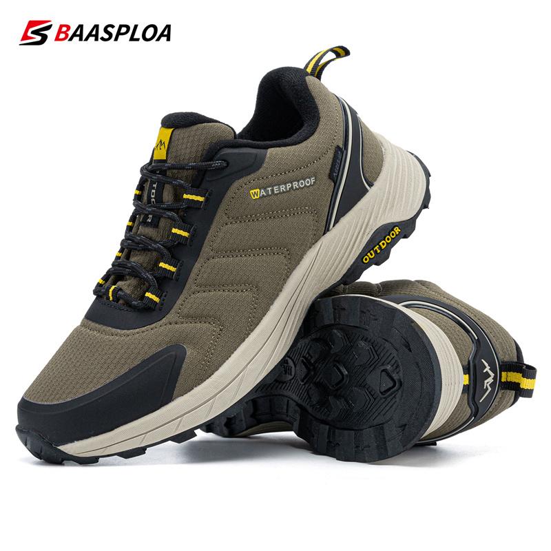 BAASPLOA Man Hiking Shoes Wear-Resistant Sneakers Non-slip Men Outdoor Sneaker Waterproof Light Male Walking Shoes Comforty 2022