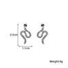Full Crystal Rhinestone Snake Stud Earrings For Women Statement Unique Wedding Jewelry Brincos Pendientes