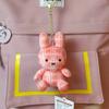 Vintage Plaid Miffy Bunny Plush Keychain Soft Fluffy Cartoon Rabbit Keyring Portable Nijntje Handbag Backpack Pendant Girly Gift