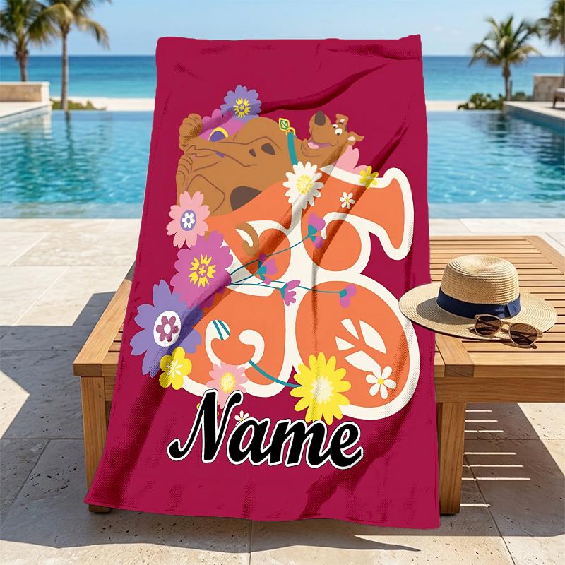 Custom Name Pilot Dog Flight Stylish Digital Printing Beach Towel Quick‑Drying Absorbent Blanket for Beach Pool Gym Travel