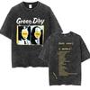 Washed Vintage Punk Band Green Day Cartoon Funny Merch Tshirt Men Women Clothing Rock Oversized T Shirts Mens Fashion Tshirts