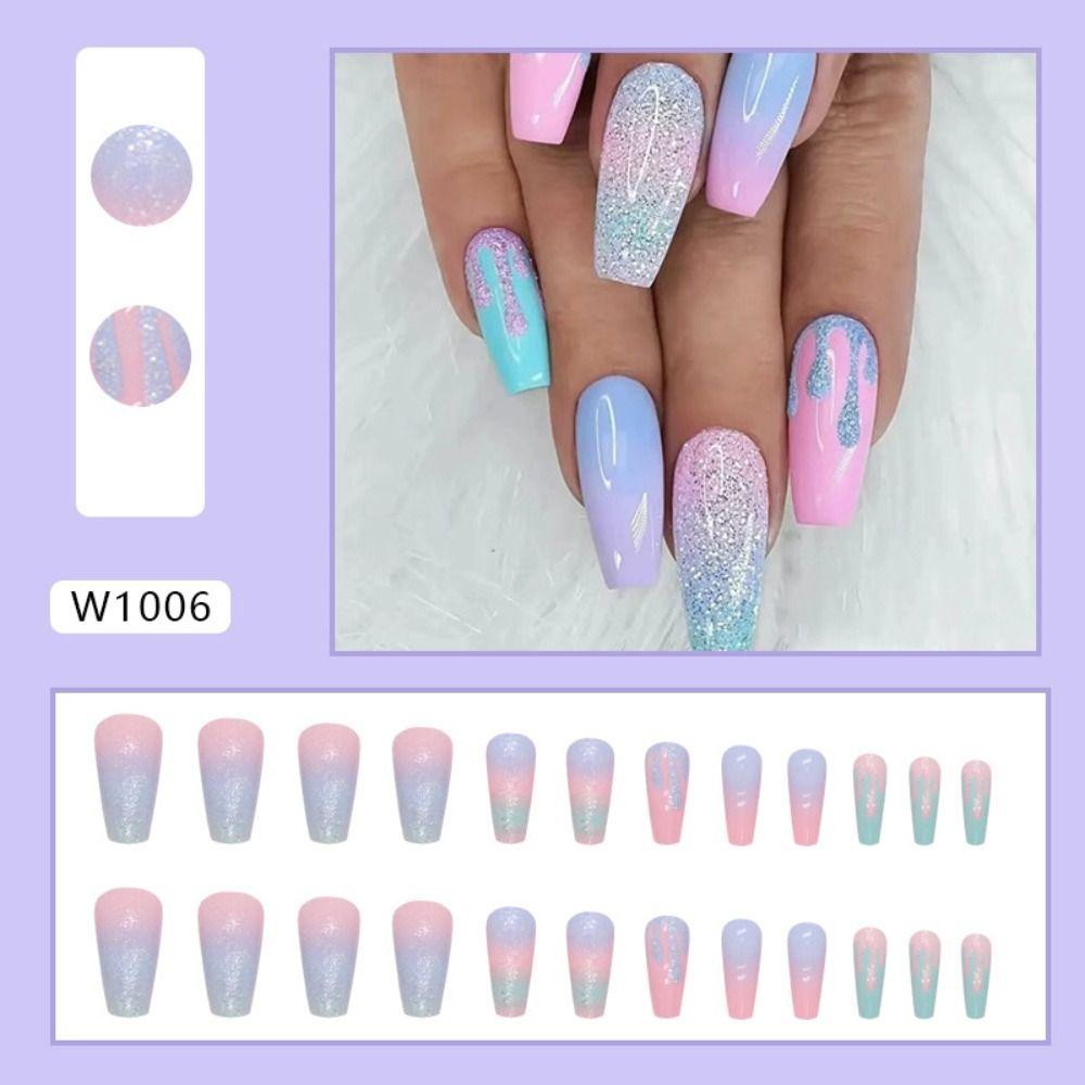 French False Nails Long Ballerina Nail Tips Fashion Press On Nails DIY