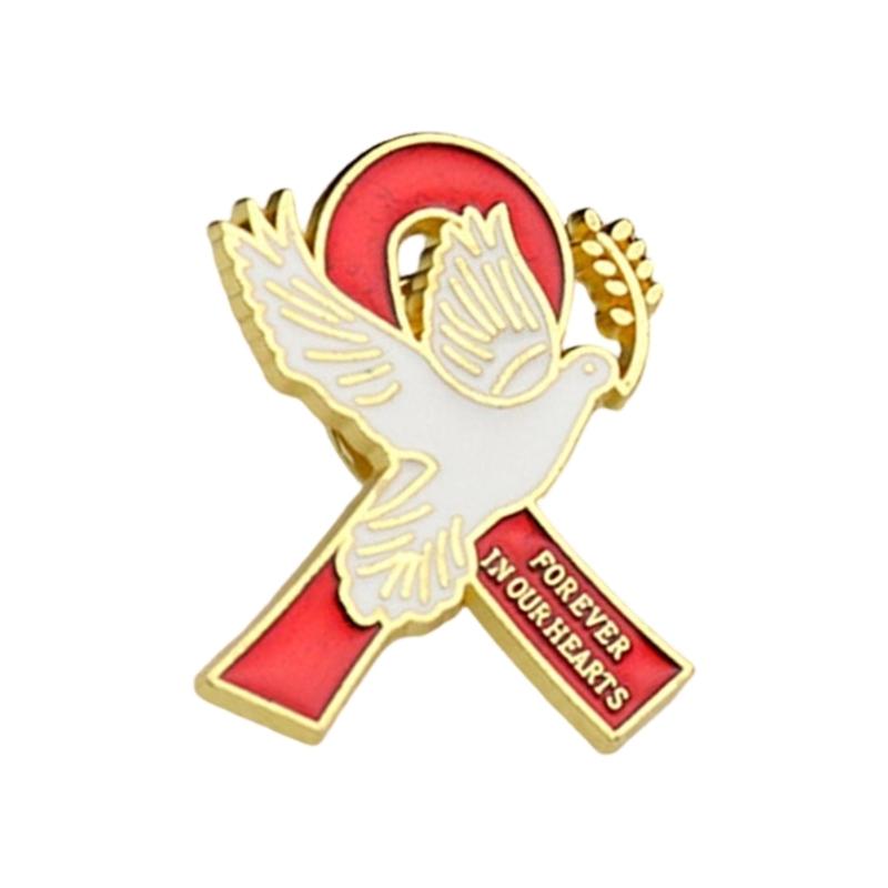 Брошь-значок 'Символ мира' с деталью в виде ленты, форма идеально подходит для свадеб, деловых встреч, повседневной носки