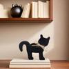 2 шт. Деревянная фигурка кошки Мини-статуэтка животного Хэллоуин Украшение черной кошки Пейзаж
