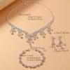 Shining Earrings Claw Chain Necklace Bridal Crystal Jewelry Set  Banquet