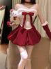 Sex underwear Christmas robe Korean velvet bunny cosplay dress uniform European and American models