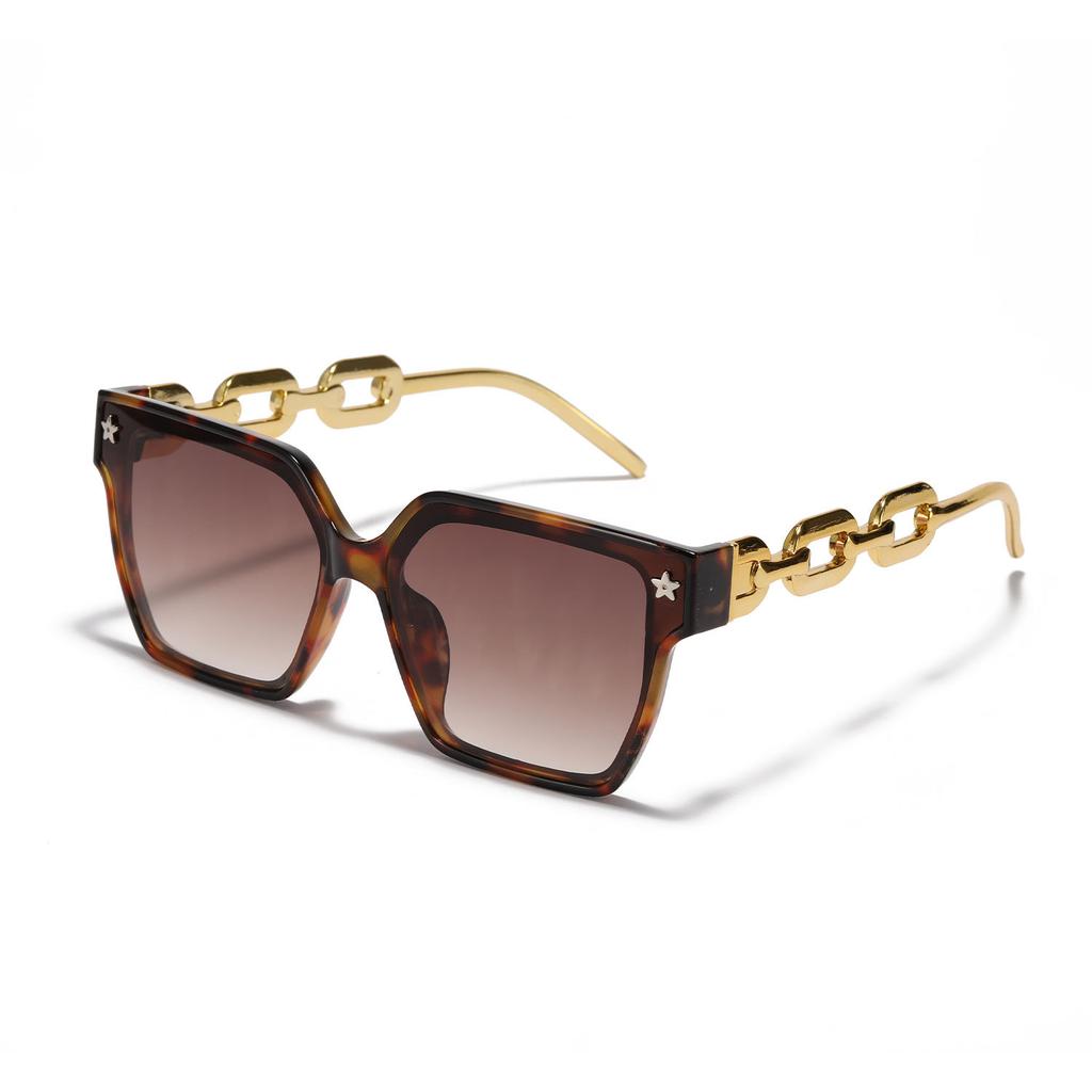 Квадратная женская цепочка для очков с заклепками, ретро солнцезащитные очки, солнцезащитные очки с большой оправой в стиле Ins, год