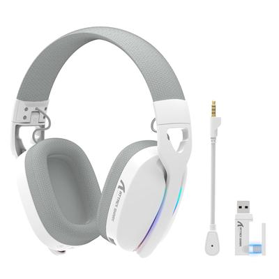 Игровая гарнитура MAMBASNAKE x ATTACK SHARK L90 с подсветкой lightseed, беспроводная, легкая, канальный объемный стерео звук, 40 мм, подключение, шумоподавление, съемный микрофон, RGB, складная